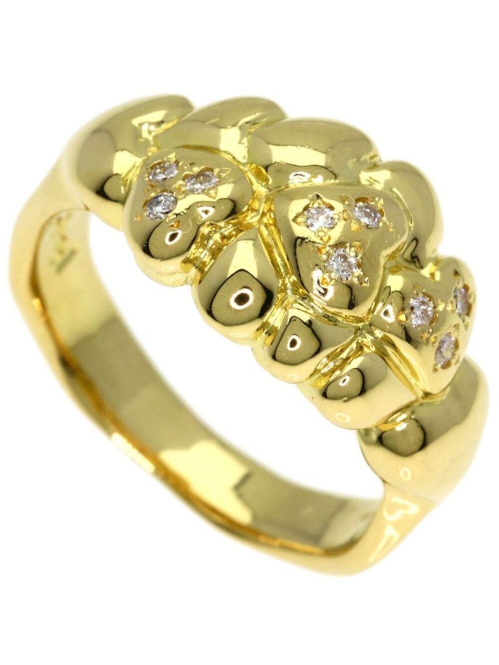 Saint Laurent Heart Diamond Ring 18k Yellow Gold